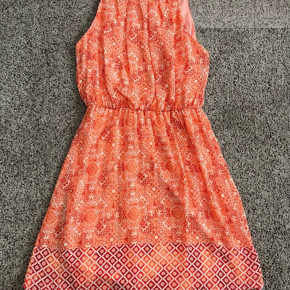 ORANGE SPAGHETTI STRAP DRESS